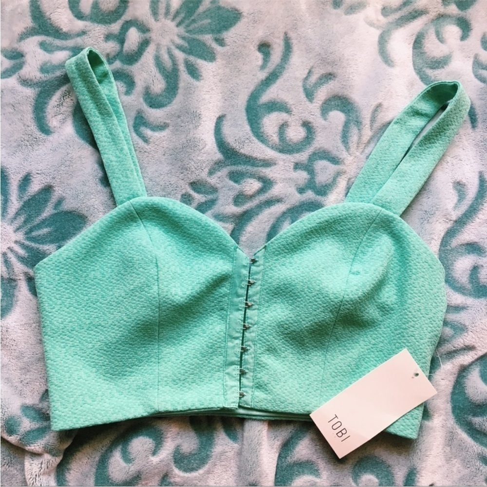 Tobi sea foam green crop top tank